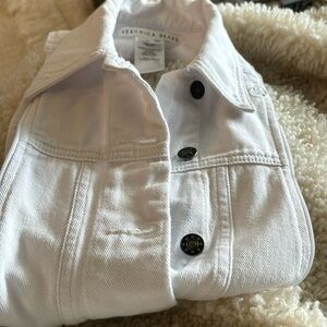 Veronica Beard white denim slate dickey